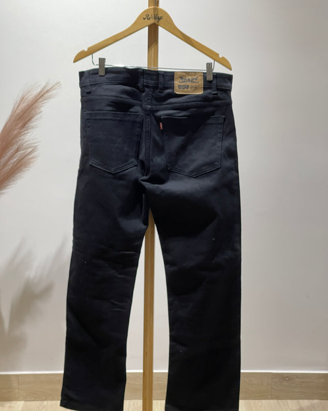 LEVI'S Unisex Regular Mid Rise Black Jeans - M Size
