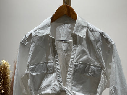 Women's Tailored Fit White Crop Shirt - M Size