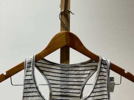 Women's Black & White Striped Top - M Size