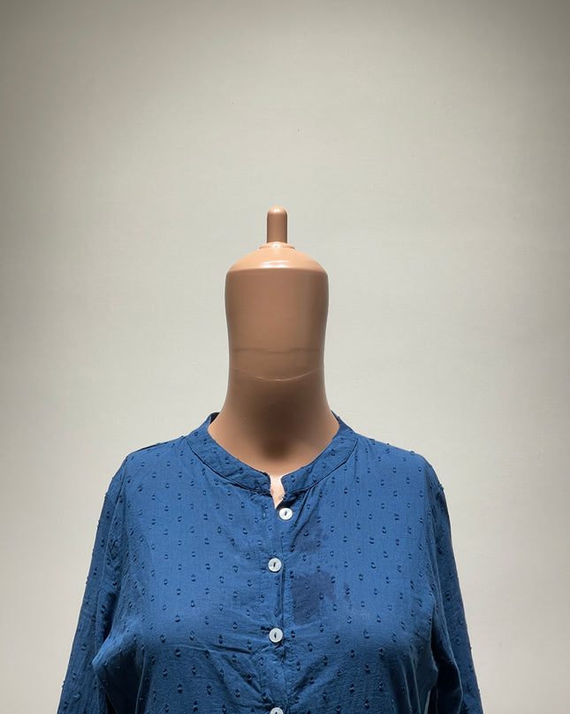 Womens Woven Button-Front Peplum Top - S Size