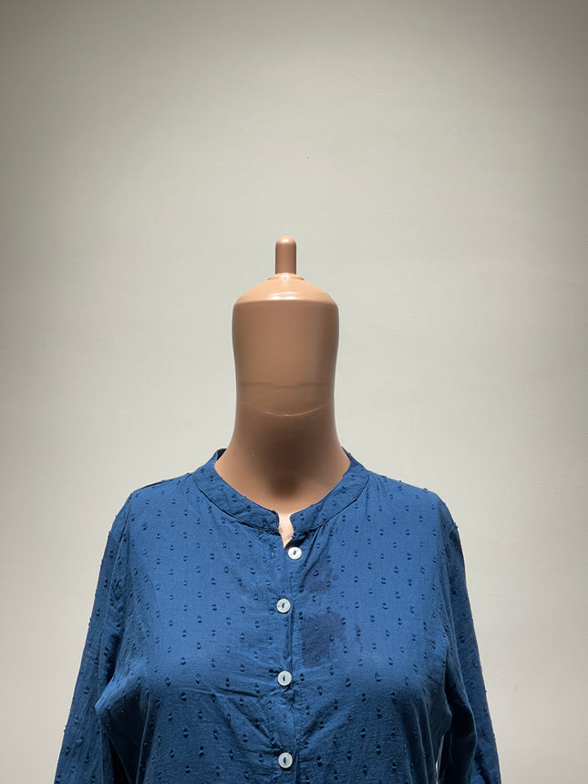 Womens Woven Button-Front Peplum Top - S Size