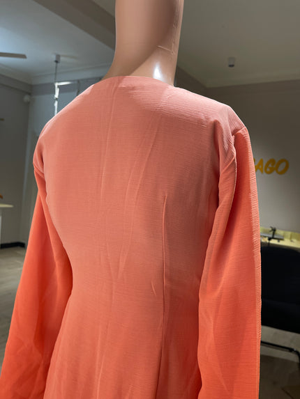 Women Embroidered Round-Neck A- line Kurta With Shawl - XS Size