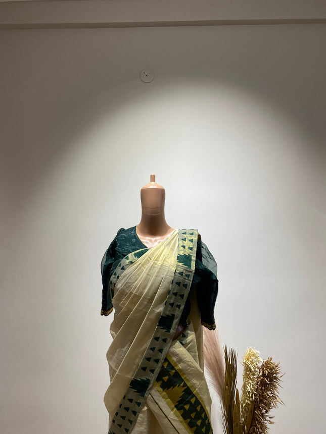 Women's Ethnic Green Half-sare