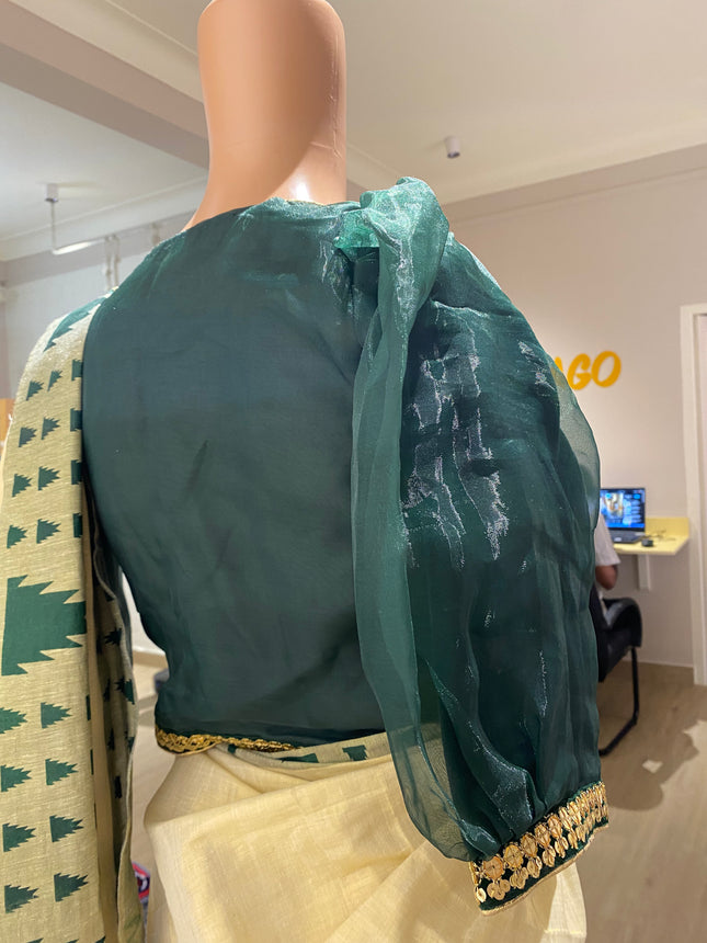Women's Ethnic Green Half-sare