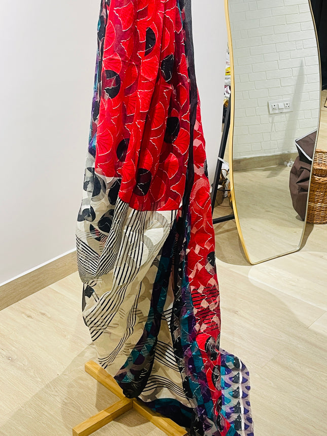 Women's Warli Print Georgette saree