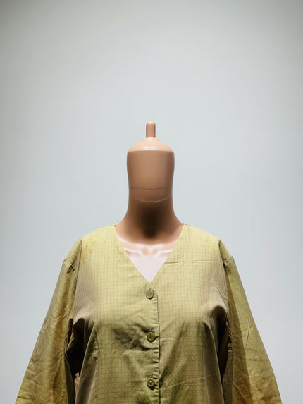 Women's Casual Regular Sleeves  Yellow Top - L Size