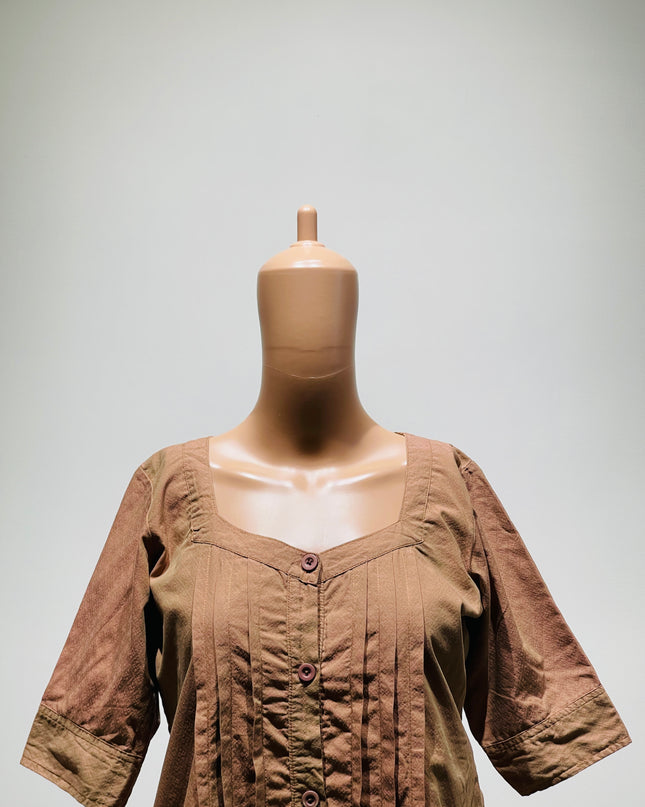 Women's  Pleated Regular Fit Top -L  Size
