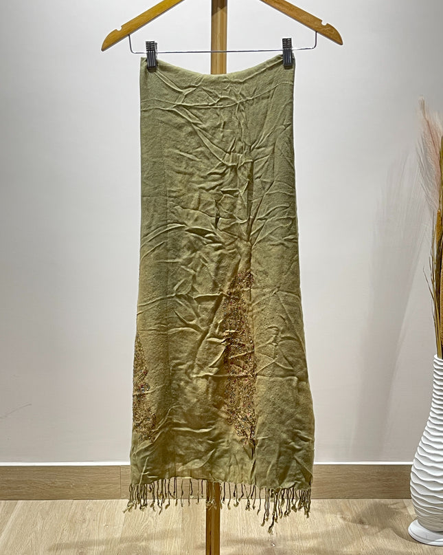 Womens Brown and Golden Shawl with Work