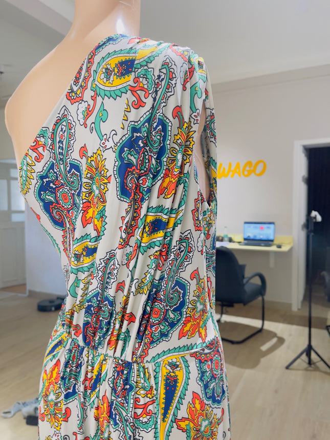 Women's  Fit and Flare Multicolor Dress - M Size