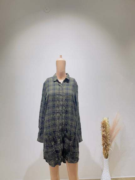 OBEY WORLDWIDE Women's Checked  Black Shirt Dress - L Size