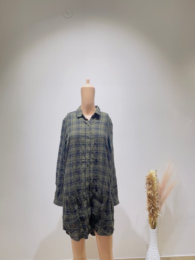 OBEY WORLDWIDE Women's Checked  Black Shirt Dress - L Size