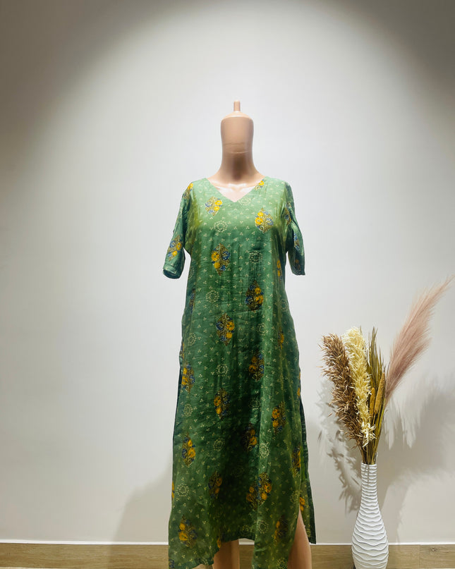 Women's Casual Green Kurta - M Size