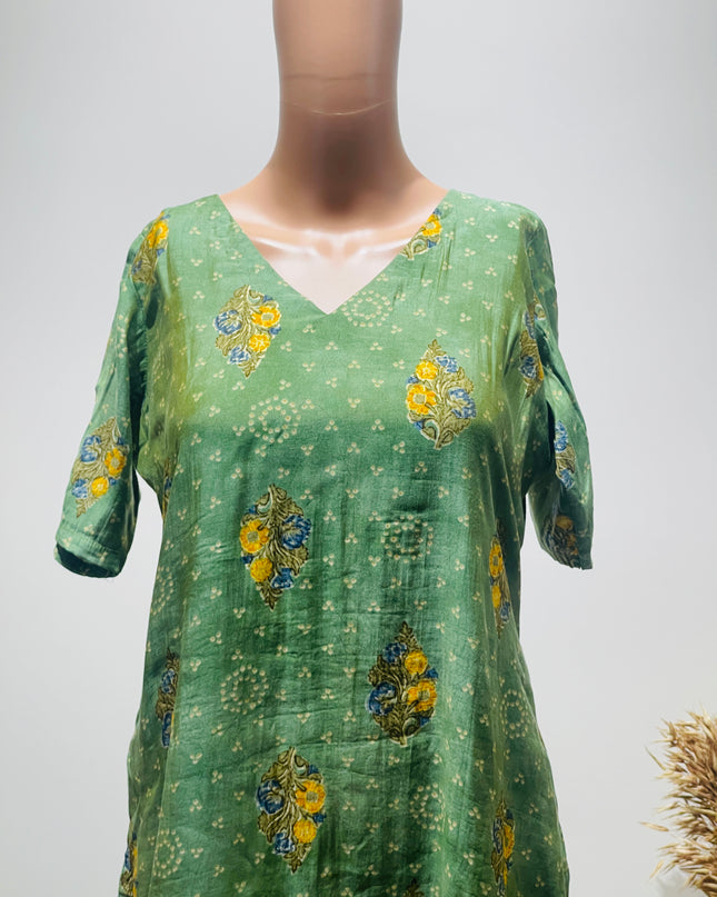 Women's Casual Green Kurta - M Size