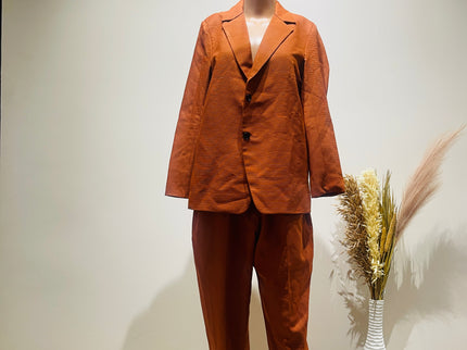 Women's High Star Shirt Chinos Orange Co-ords Set -  L Size