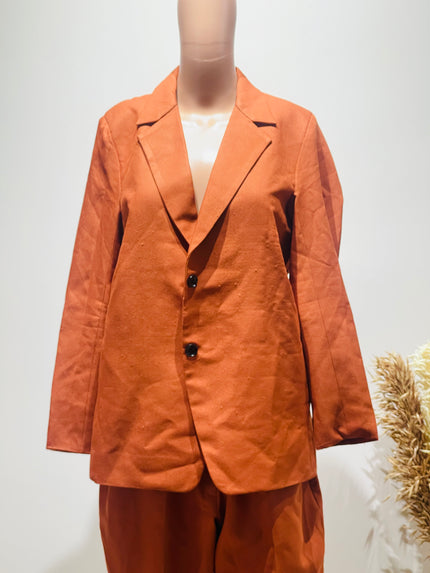 Women's High Star Shirt Chinos Orange Co-ords Set -  L Size