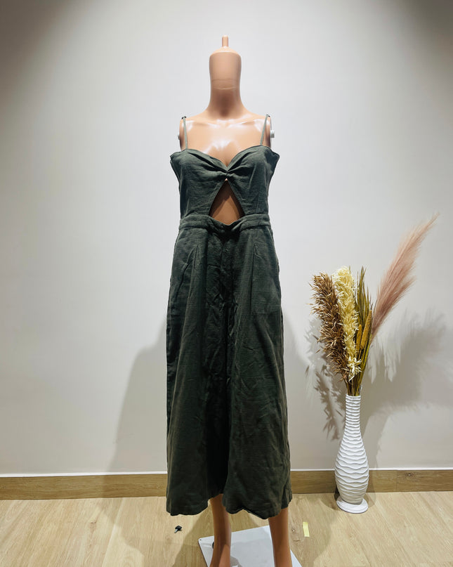 Women's Casual Green Jumpsuit - M Size