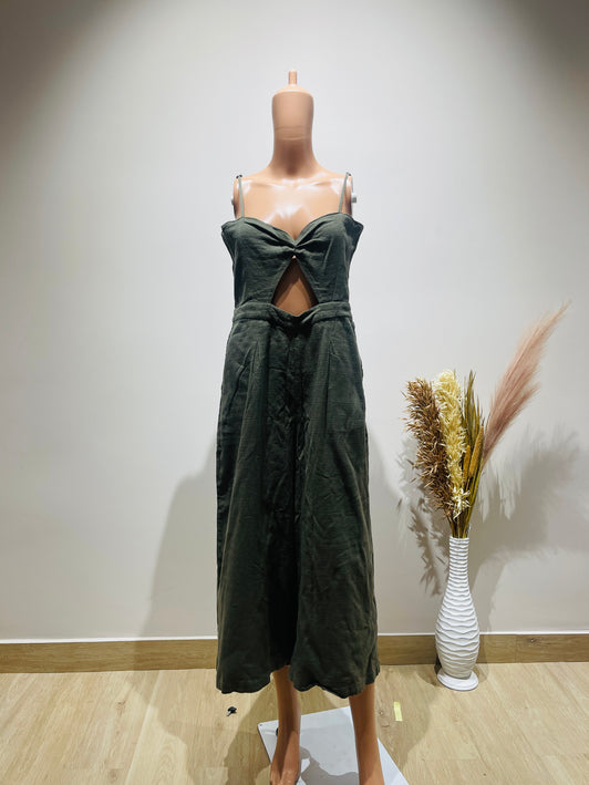 Women's Casual Green Jumpsuit - M Size