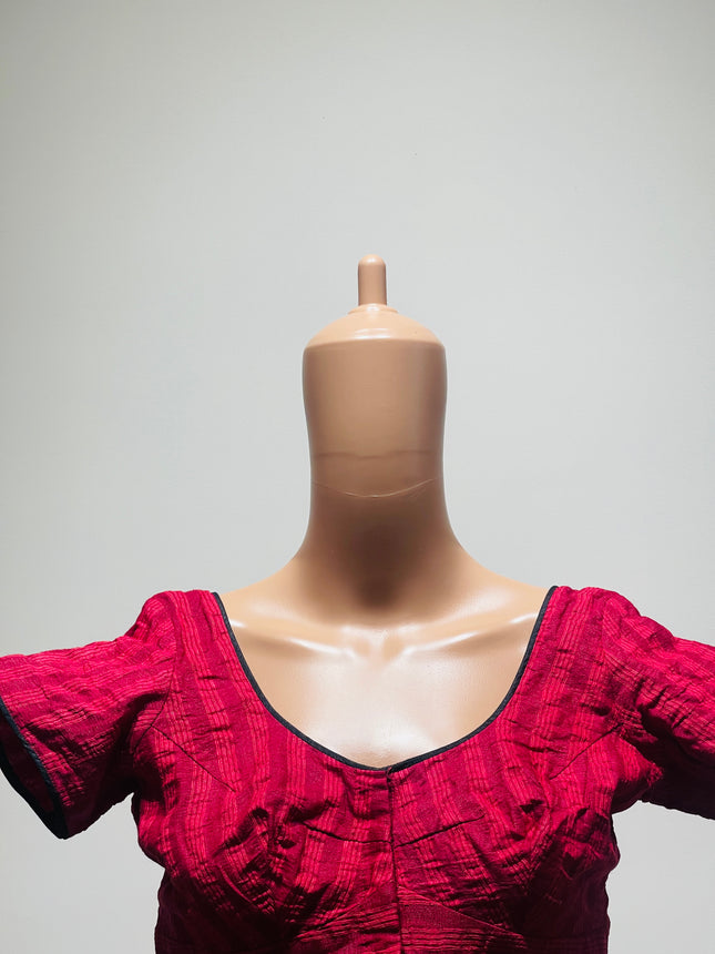 Women's V-Neck Magenta Blouse - M Size