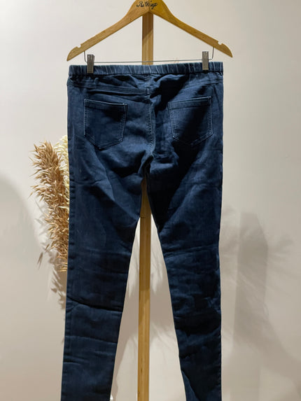 CottonWorld Womens Stretchable Slim-Fit Dark Blue Jeans M Size