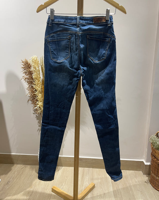 FM Women's Skinny Fit Dark Blue Jeans - XS Size