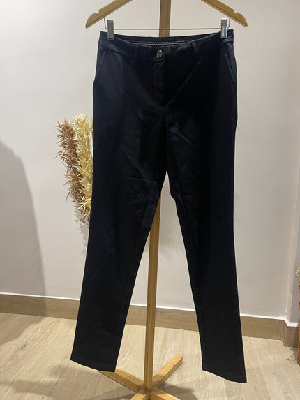 SPLASH Women's Regular Fit Black Blend Trousers - S Size