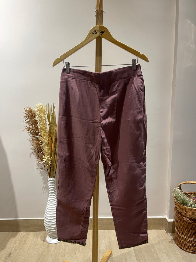 Women's Straight Purple Pants - M Size