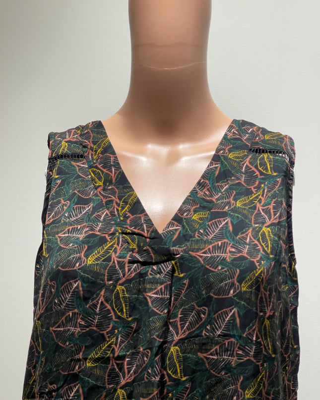 L H Women's Casual Sleeveless Black Top - M Size