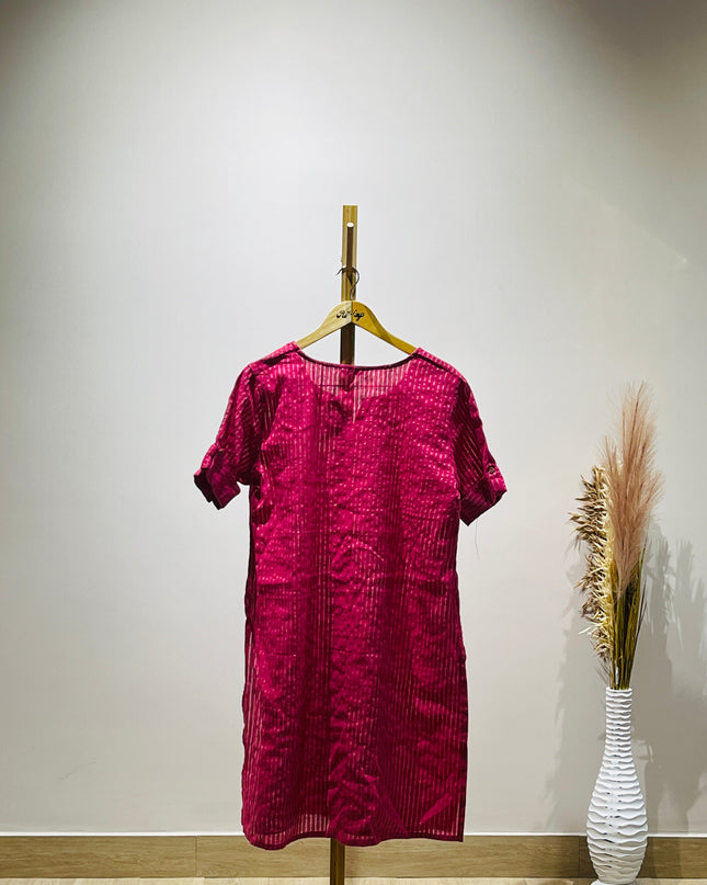 ZUDIO Womens Pink Striped Kurta - XL Size