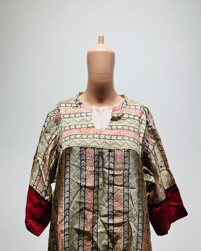 Womens Golden Printed Kurta - XXXL Size