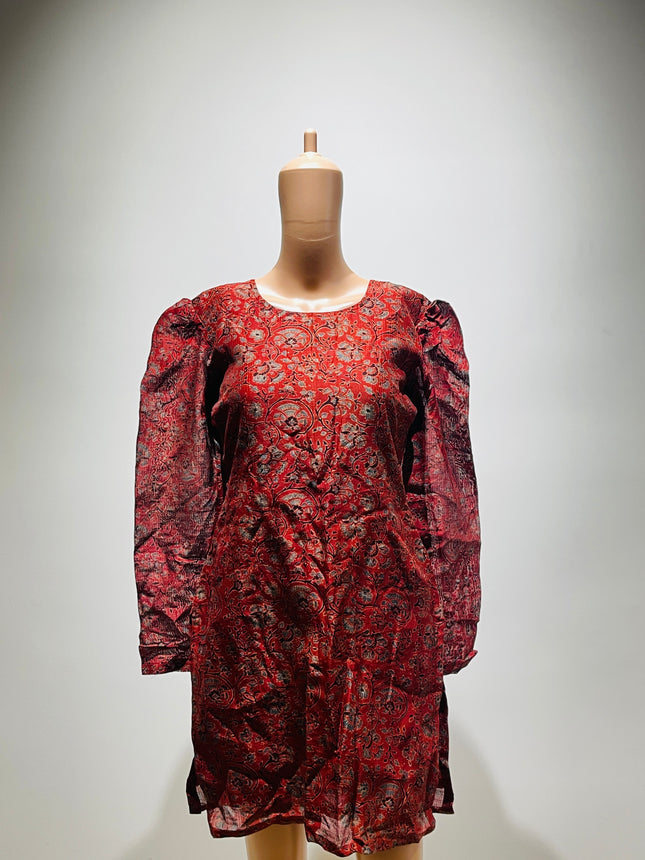 SANGISATHI Womens Brown Floral Printed Kurta - M Size