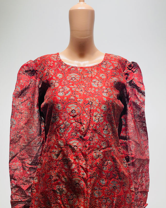 SANGISATHI Womens Brown Floral Printed Kurta - M Size