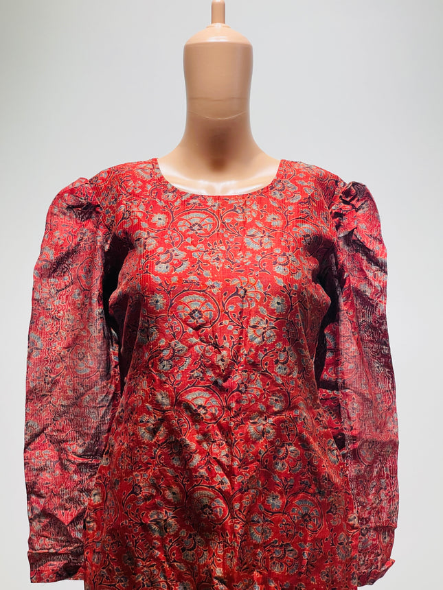 SANGISATHI Womens Brown Floral Printed Kurta - M Size