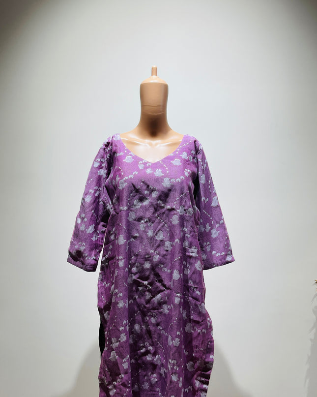 PAPAZ Womens Lavender Printed Kurta - XXL Size