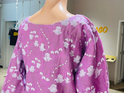 PAPAZ Womens Lavender Printed Kurta - XXL Size