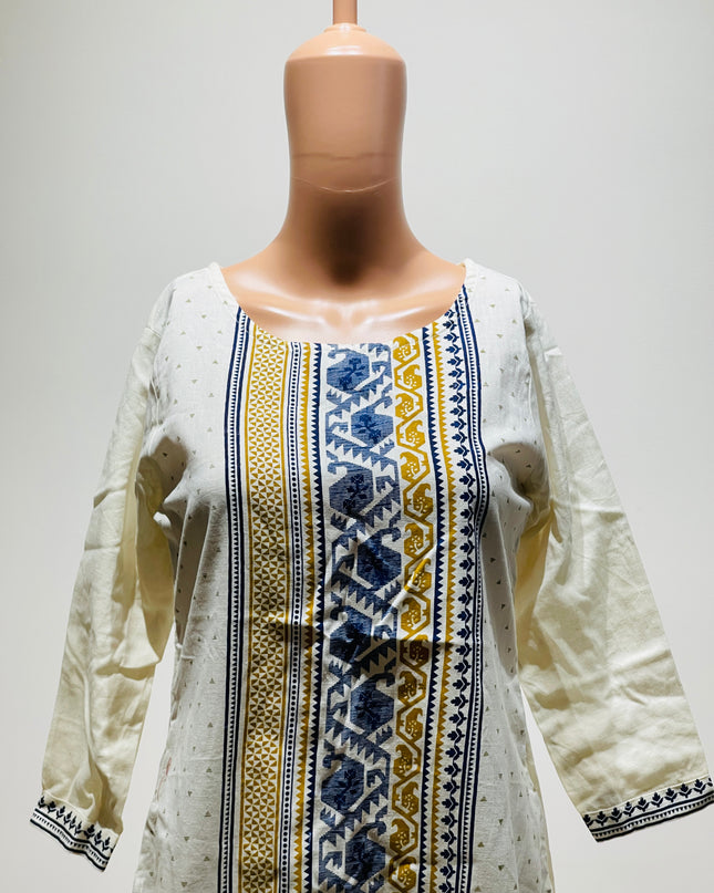 MAX Womens White Printed Kurta - M Size