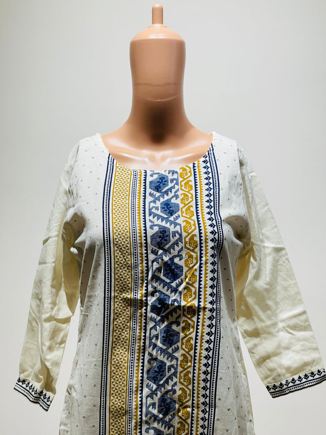 MAX Womens White Printed Kurta - M Size
