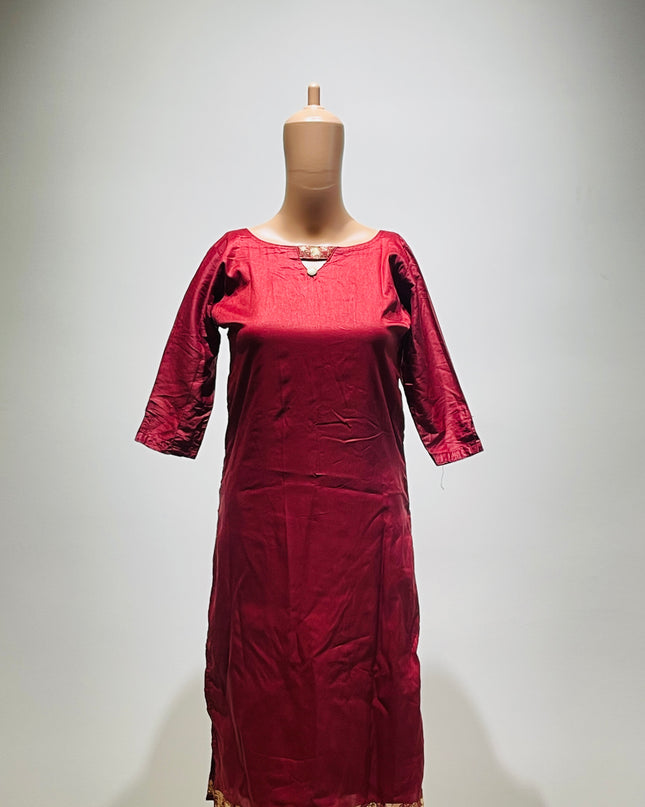 Womens Dark Red Kurta - S Size