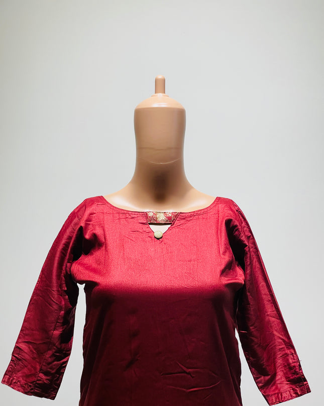 Womens Dark Red Kurta - S Size