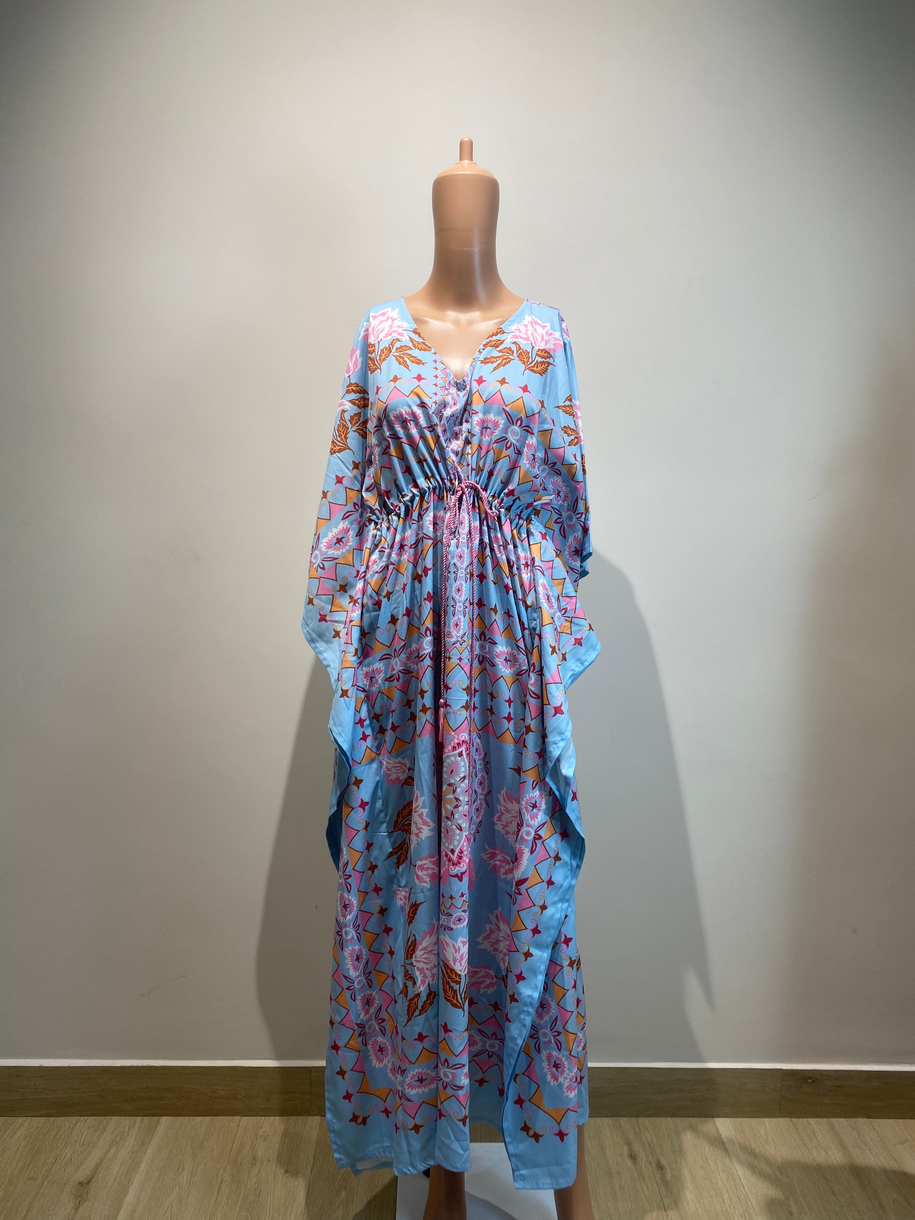SHAL BY SASSAFRAS Women's Blue Kaftan - S Size