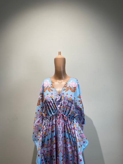 SHAL BY SASSAFRAS Women's Blue Kaftan - S Size