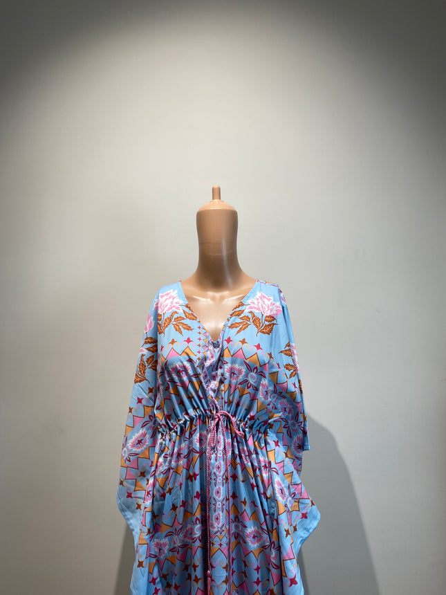 SHAL BY SASSAFRAS Women's Blue Kaftan - S Size