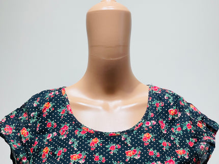 VEROMODA Womens Floral Printed Black Top - M Size