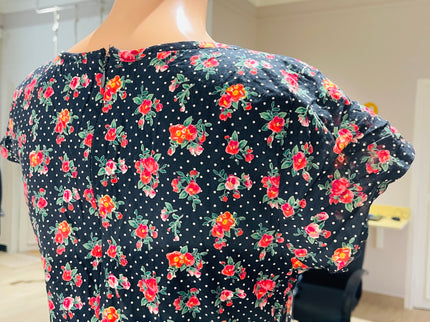 VEROMODA Womens Floral Printed Black Top - M Size