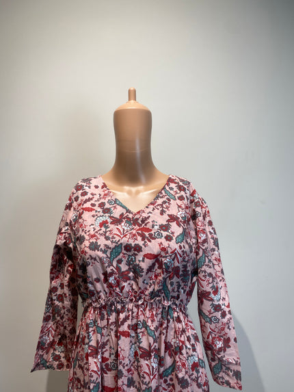 JANASYA Women's Casual Pink Dress - M Size