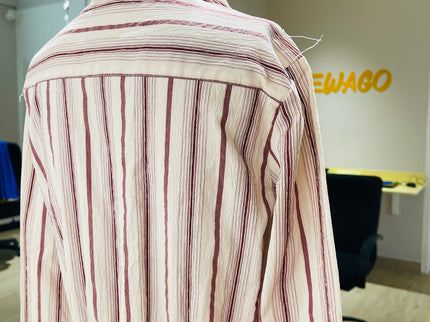 FIG Womens Pink and White Striped Dress - L Size