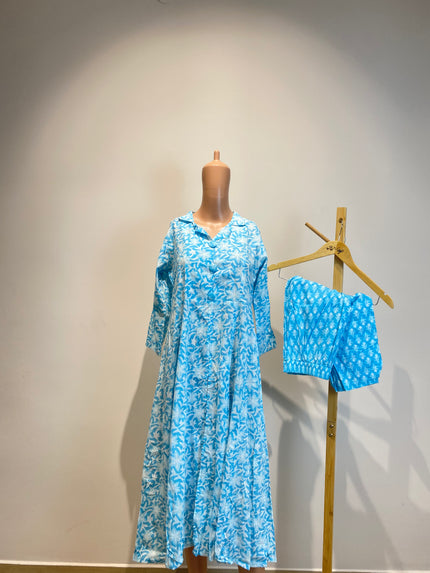 Women's Casual Blue Cordset - M Size