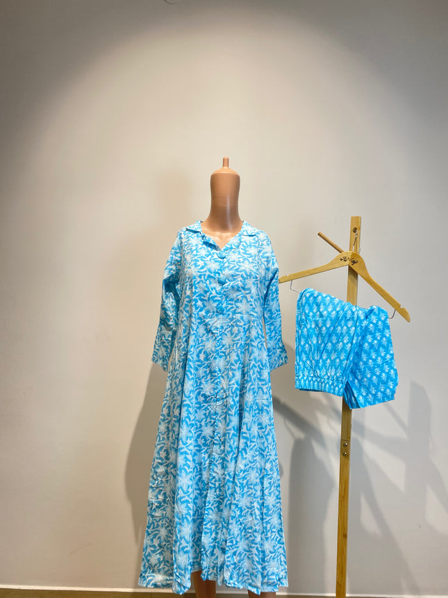 Women's Casual Blue Cordset - M Size