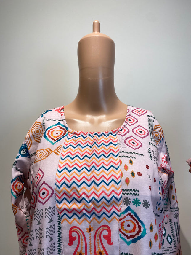 Women's Ethical Pink Kurti Set - M Size