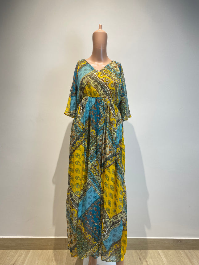 RUHAAN'S Women's Casual Yellow Dress - S Size