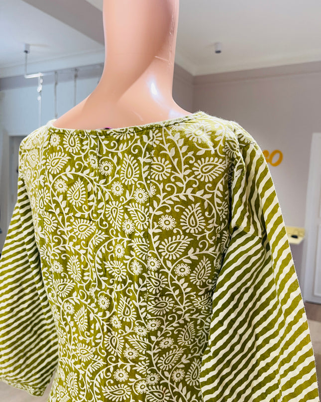 LIBAS Womens Light Green Churidar Top - L Size